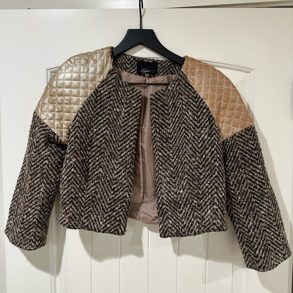 Vintage vibe crop motto jacket